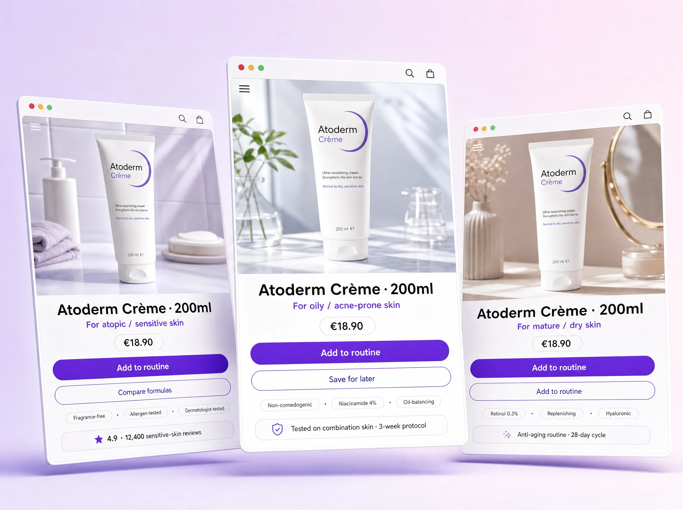 Dermocosmetics & Skincare hero image — Cypien composing the experience layer.