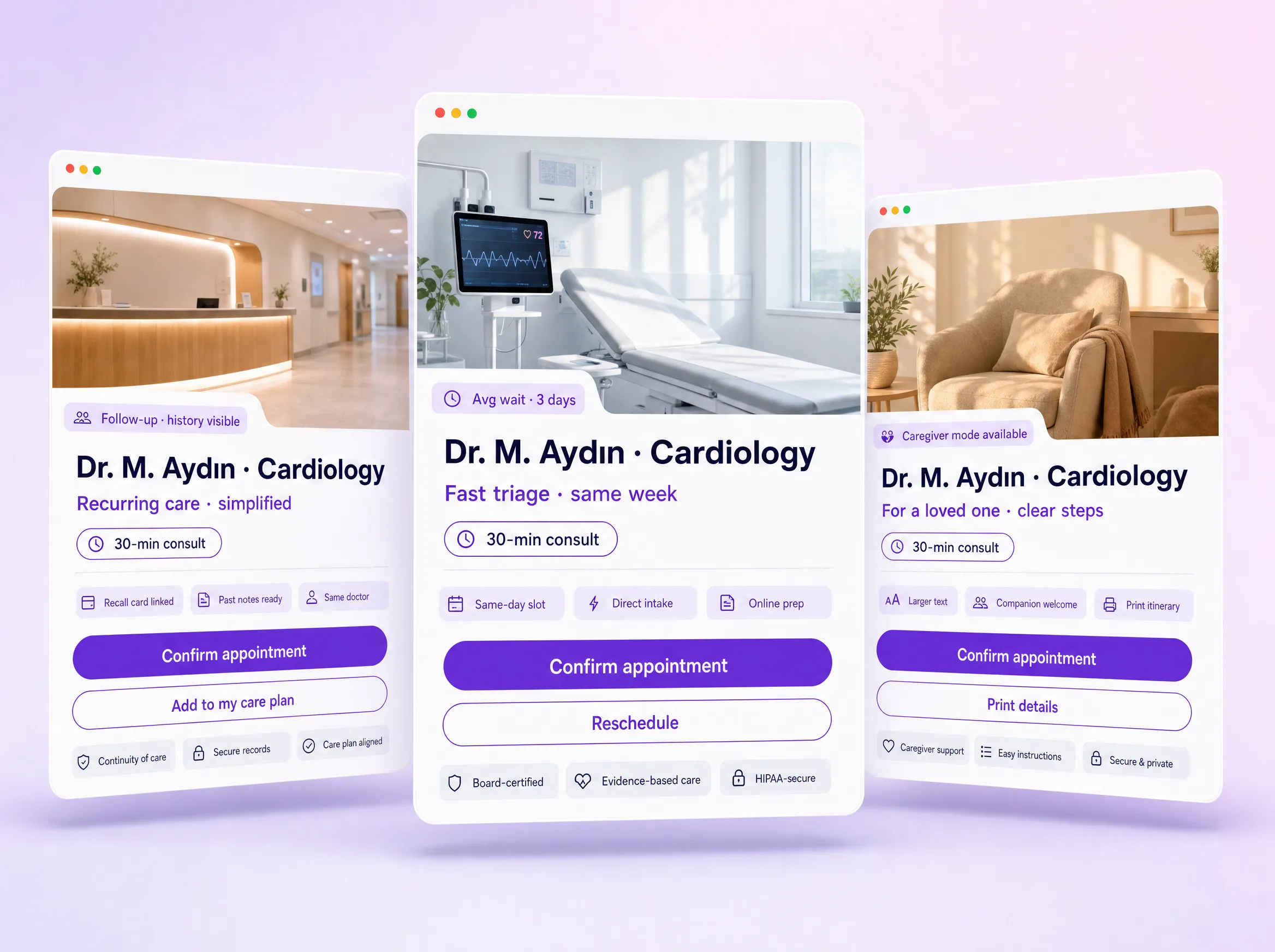 Pre-procedure cards that calm.